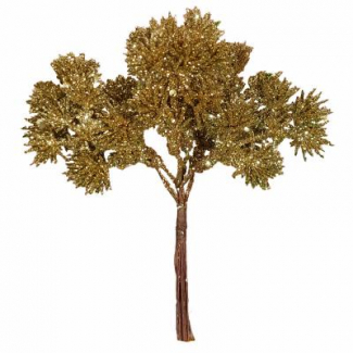 Pick natalizio pino silvestre glitter oro, lunghezza 14 cm, confezione da 24 pezzi