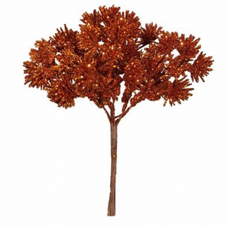 Pick natalizio pino silvestre glitter rame, lunghezza 14 cm, confezione da 24 pezzi