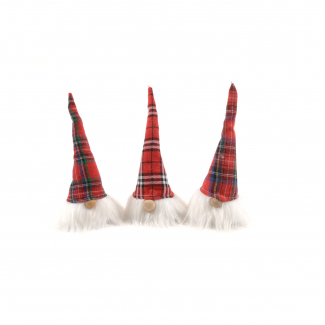 Babbo Natale con cappello scozzese, altezza 20 cm, colori assortiti