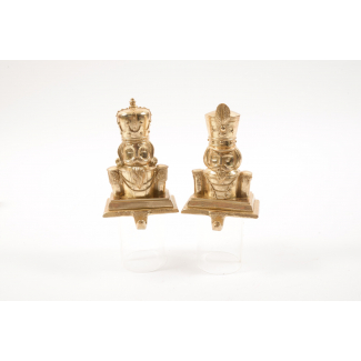 Supporto con gancio in resina e ghisa oro a forma di soldatino, altezza 17 cm, modelli assortiti