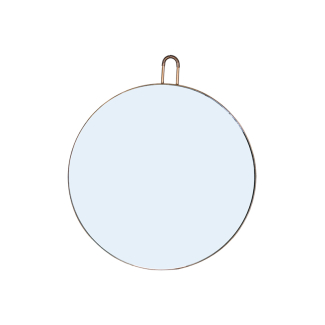 Specchio tondo con intelaiatura in metallo, diametro 92 cm