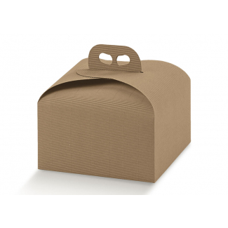 Scatola porta panettone in cartone onda avana