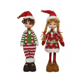 Elfo natalizio, altezza 40 cm, soggetti assortiti