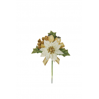 Pick "Stella di Natale" crema, altezza 14 cm
