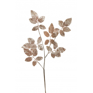 Ramo con foglie glitterate, altezza 69 cm