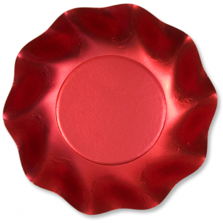 Piatto in cartoncino rosso satinato