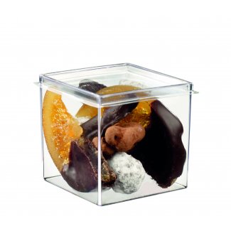 Contenitore fingerfood "cubo" in plastica trasparente