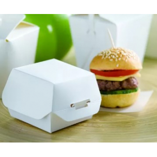Mini scatola  fingerfood in cartoncino bianco, confezione da 50 pezzi