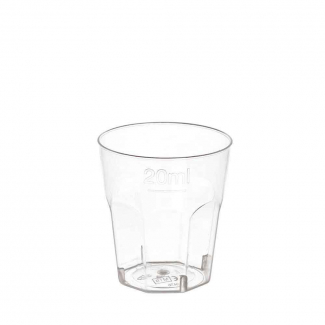 Bicchiere plastica per degustazioni 25cc, in PS trasparente, confezione da 50 pezzi