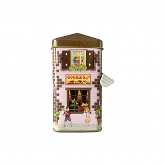 Scatola in latta "Patisserie" con tettoia, 12x7.5x15 cm