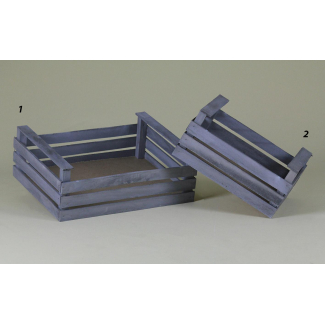 Cassetta in legno rettangolare grigio