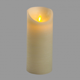 Candela "Rustic" in cera Avorio con led, a batteria, diametro 7.5 cm, uso interno