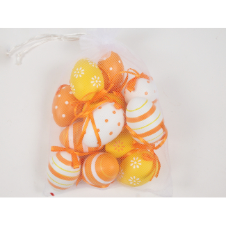Uovo decorato, con diverse tonalità ,formato 4x6 cm, con sacchetto, confezione da 12 pezzi