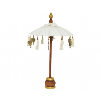 Ombrello decorativo in cotone bianco da tavolo, altezza 66 cm
