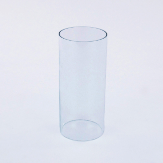 Portacandela in vetro trasparente, diametro 8 cm, altezza 17 cm