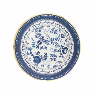 Piatto in cartoncino fantasia "Blue Grace"
