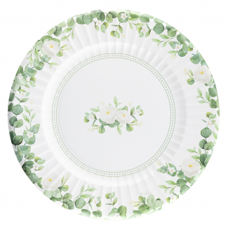 Piatto in cartoncino fantasia "Romantic green"