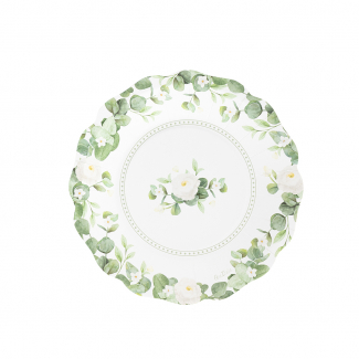 Piatto in cartoncino fantasia "Romantic green"