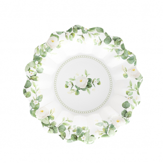 Piatto in cartoncino fantasia "Romantic green"
