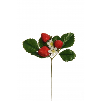 Rametto di fragole, altezza 25 cm, confezione da 12 pezzi