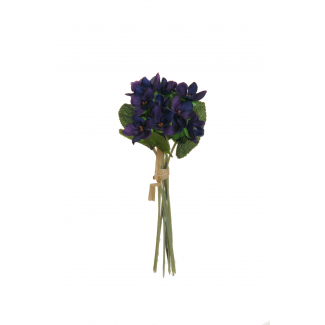 Mazzetto di viole con foglie, altezza 20 cm