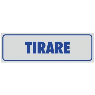 Etichetta adesiva "Tirare", formato 14x4 cm