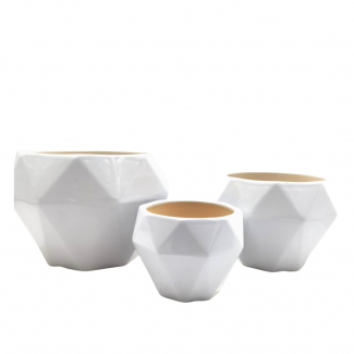 Vaso in ceramica lucida sfaccettata