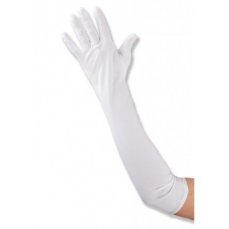 Guanto in cotone bianco elasticizzato taglia L, lunghezza 50 cm