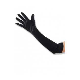 Guanto in cotone nero elasticizzato, taglia La, lunghezza 50 cm