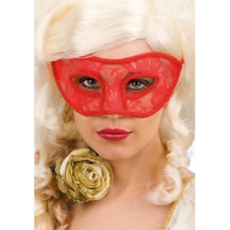Maschera donna rossa effetto pizzo