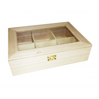 Scatola balsa 6 scomparti formato 22.5x32 cm, altezza 7 cm