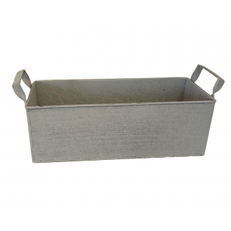 Vaschetta rettangolare in ferro grigio formato 15x35 cm, altezza 12 cm