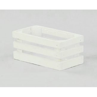 Porta vaso rettangolare in legno "Cheap" bianco