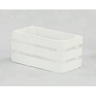 Porta vaso rettangolare in legno "Cheap" bianco