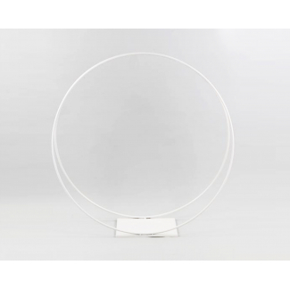 Cerchio doppio con base in ferro bianco diametro 60 cm