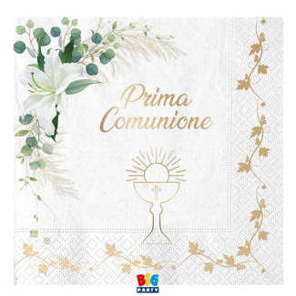Tovagliolo carta fantasia "Prima Comunione Lily", confezione da 20 pezzi
