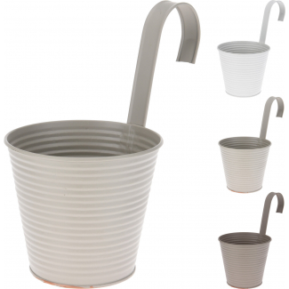 Vaso di zinco con gancio, altezza 24 cm, colori assortiti