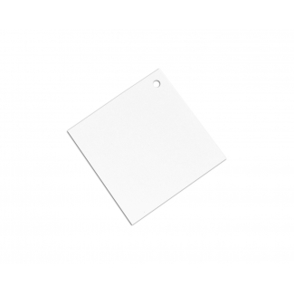 Etichetta in cartoncino bianca quadrata, 80x80mm, con foro