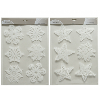 Vetrofania con decori bianchi, foglio 29.5x40 cm, soggetti assortiti