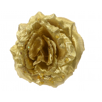 Rosa oro con ghiaccio glitter su clip, diametro 14 cm