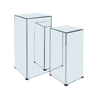 Alzata a base quadrata in vetro a specchio, varie misure