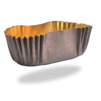 Pirottino ovale marrone con interno oro impermeabile, confezione da 500 pezzi