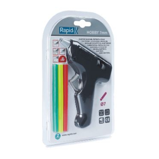 Pistola per colla a caldo Hobby7, in blister con 6 stick assortiti
