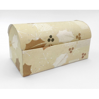 Cofanetto in cartoncino avorio fantasia foglie, 330x180x170mm