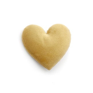 Cuore in velluto cammello con adesivo, diametro 6 cm, confezione da 4 pezzi