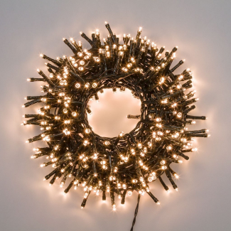 Filo miniled "Cluster" luce calda, filo verde, uso interno ed esterno