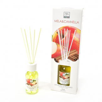 Diffusore di profumo essenza "Mela & Cannella" con bacchetti in cotone, 125ml