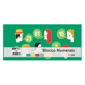 Blocco numerato 1/1000, formato 13x6 cm, confezion eda 10 pezzi