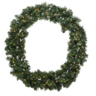 Corona "Imperial" di pino verde con led, diametro 60 cm