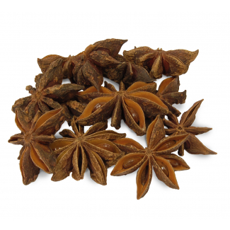 Anice stellato vero essiccato in busta da 100 gr. Destinato ad uso ESCLUSIVAMENTE DECORATIVO.